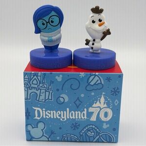 Disney Blue Sadness and White Olaf Figures